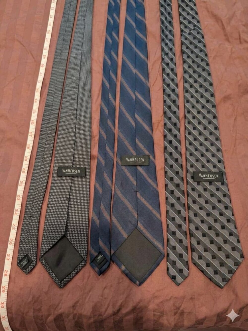 Van Heusen Men's Silk Neckties Bundle - Set of 3 (Good Condition)